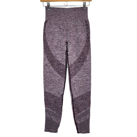Victoria's Secret PINK Seamless Leggings Womens S Burgundy Heather Vented - Picture 1 of 7